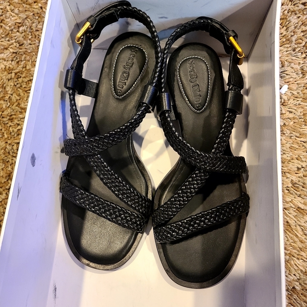 See By Chloe Black Nova Sandals NWT 35 EUR/5 US - Picture 2 of 4